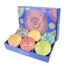 4.75" Color Boho Ceramic Bowl