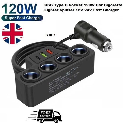 Way 12v 24v multi - socket, car