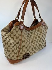Gucci  bag Monogram large Brick Lane Tote Brown canvas & leather ref
