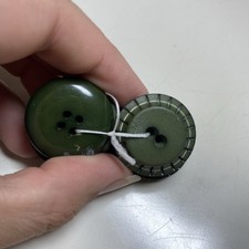 Set of Seven Forest Green Two Hole Jacket Buttons 1”