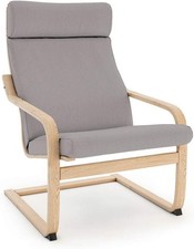 Vinylla Armchair Replacement Cover Made for Ikea Poang Chair (Grey)