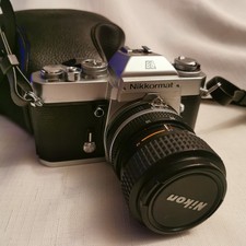Nikon Nikkormat EL 35mm SLR Film Camera c/w 35-70mm F3.3-4.5 leather case
