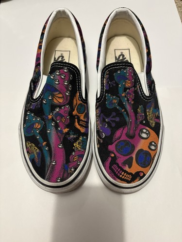 Vans black trippy drip - vans,