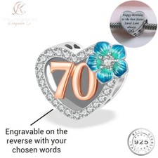 70th Birthday Charm Genuine