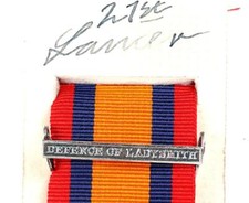 QSA QUEENS SOUTH AFRICA MEDAL RIBBON BAR CLASP DEFENCE OF LADYSMITH BOER WAR