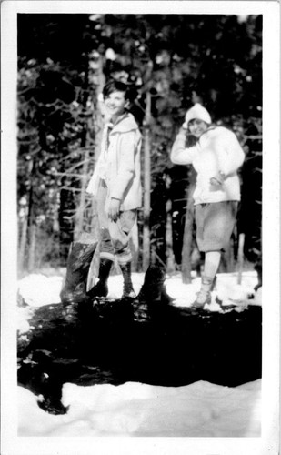 Woman young man standing on - &,