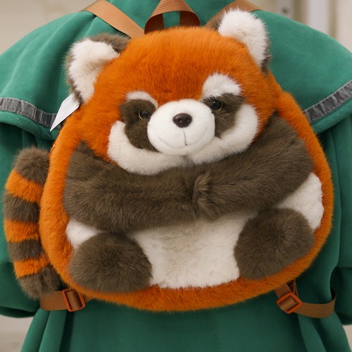 Fuzzy red panda backpack - fuzzy,