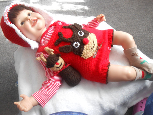 Hand knitted rudolph - hand,