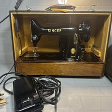 Singer 99K Sewing Machine 1955, Great Britain, Case, Feet, Instructions EK017887