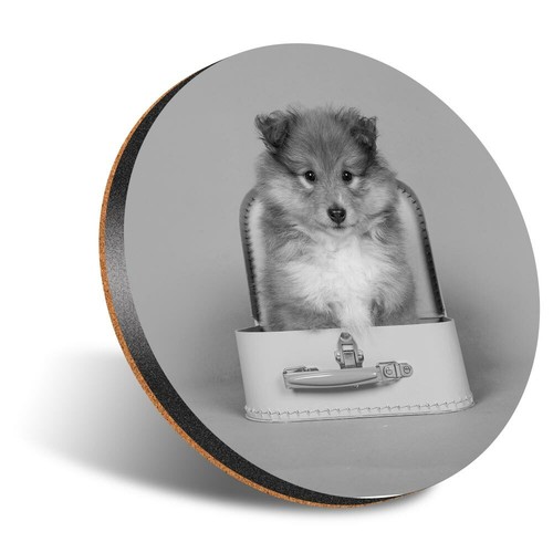 Round 12cm coaster bw - x,