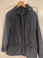 Men's Lyle And Scott Navy Blue Fleece Lined Hooded Jacket L