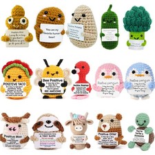 Positive Card Funny Positive Potato Animal Doll Handmade Wool Knitted Hug Dolls