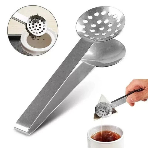 Stainless steel teabag tongs - stainless,