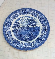 8" Olde Country Castles British Anchor Blue And White Vintage Side Plate