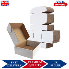 White Shipping Cardboard Boxes Postal Mailing Gift Packet Small Parcel Packaging