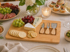 Bamboo Cheese Board Set Wooden