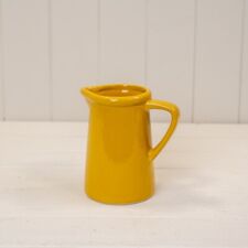 Burnt Yellow Ceramic Jug with Handle x 14cm - Home Flower Vase Decoration