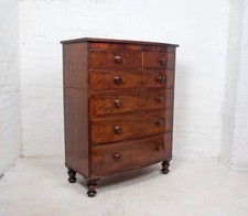 Extra Large Victorian Chest of Drawers, Bow Fronted - FREE UK DELIVERY