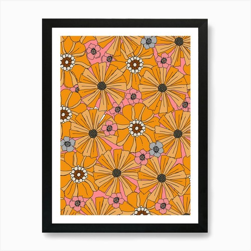 Orange daisy 1970s - orange,