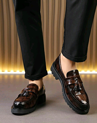 Men brown crocodile print - men's,