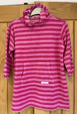 Girls Mitty James pink towelling beach robe throw on hoodie, age 4-5 years