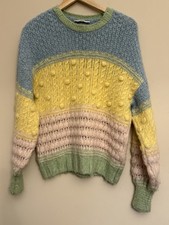 Pastel Chunky Knit Sweater – Multi Colour | Size S (8–10)