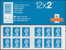 GB 12x2nd Class Machin Stamp