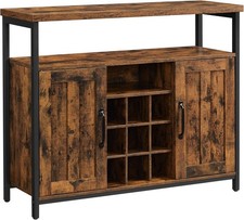 Storage Cabinet Sideboard and Buffet Table with Wine Holder 2-Door Cupboard