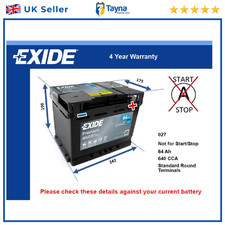 Car Battery EA640 Exide 027