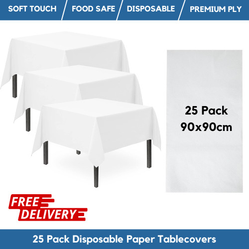White paper tablecovers - 25, x