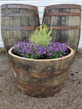 Large oak half whisky barrel - large,