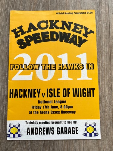 Hackney speedway programme - hackney,
