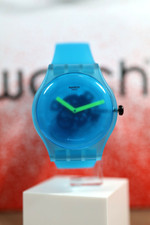 New Swiss Limited swatch OCEAN BLUR SUOS112 41MM Frosted Blue Green Wristwatch