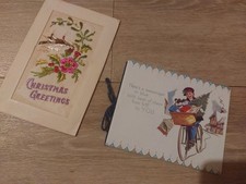 2 × Vintage Christmas Greetings Postcard/ Card
