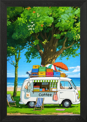 Beach coffee van - beach, luggage