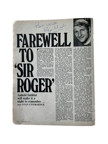 Roger hunt autograph - hunt,