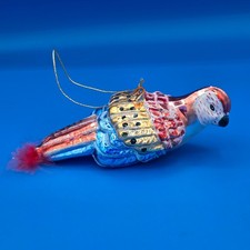 Vintage Parrot Christmas Glass