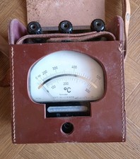 Vintage Pyrometer 98766 In Original Leather Travel Case Untested