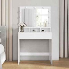 Dressing Table, Vanity Table with Large Mirror, with LED Lights