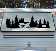 Deer Forest Scene Vinyl Decal
