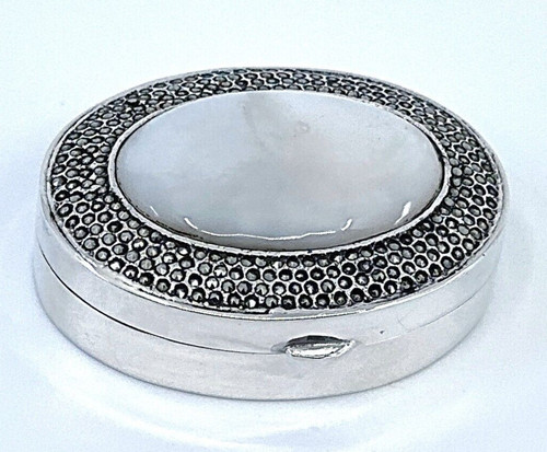 Oval pill box - pill, sterling