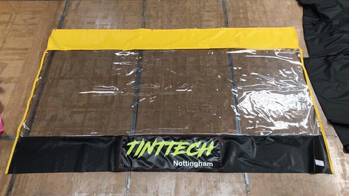 Spray booth curtains with - spray,