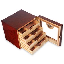 Cedar Wood 75 Cigar Humidor Box Humidifier Hygrometer Humidor Case For COHIBA