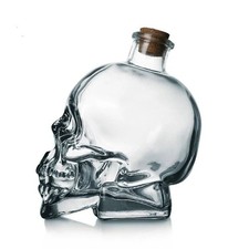 Skull head glass vodka bottles - skull,
