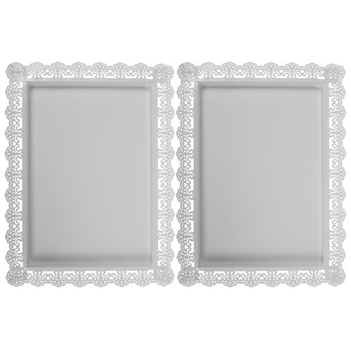 White rectangular iron dessert - white,