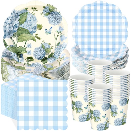 Blue hydrangea party supplies - blue,