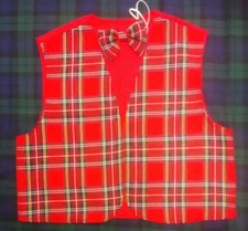 Kids Tartan Royal Stewart Waistcoat & Bow Tie S M L Scottish Burns Night Childs