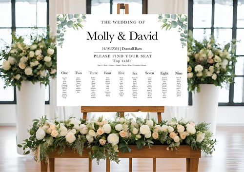 Wedding table seating plan - table,