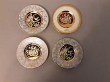 Chokin art 24kt gold plates 4 inches, set of 4.