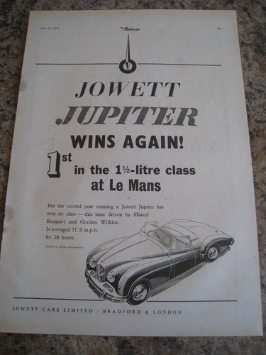 Jowett jupiter wins - jupiter, again